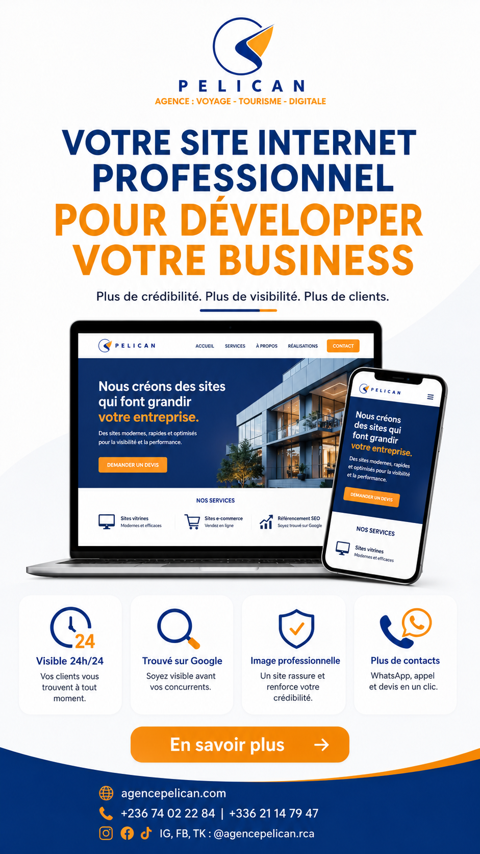 Visuel Pélican pour la création de site internet professionnel