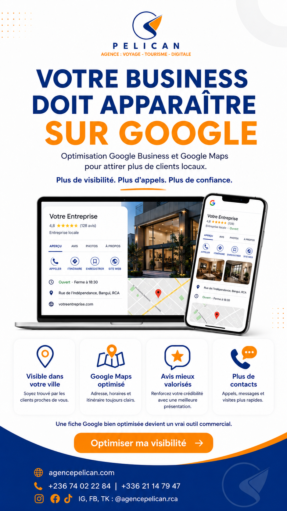 Visuel Pélican pour apparaître sur Google