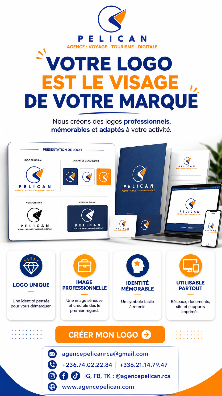 Visuel Pélican pour la création de logo
