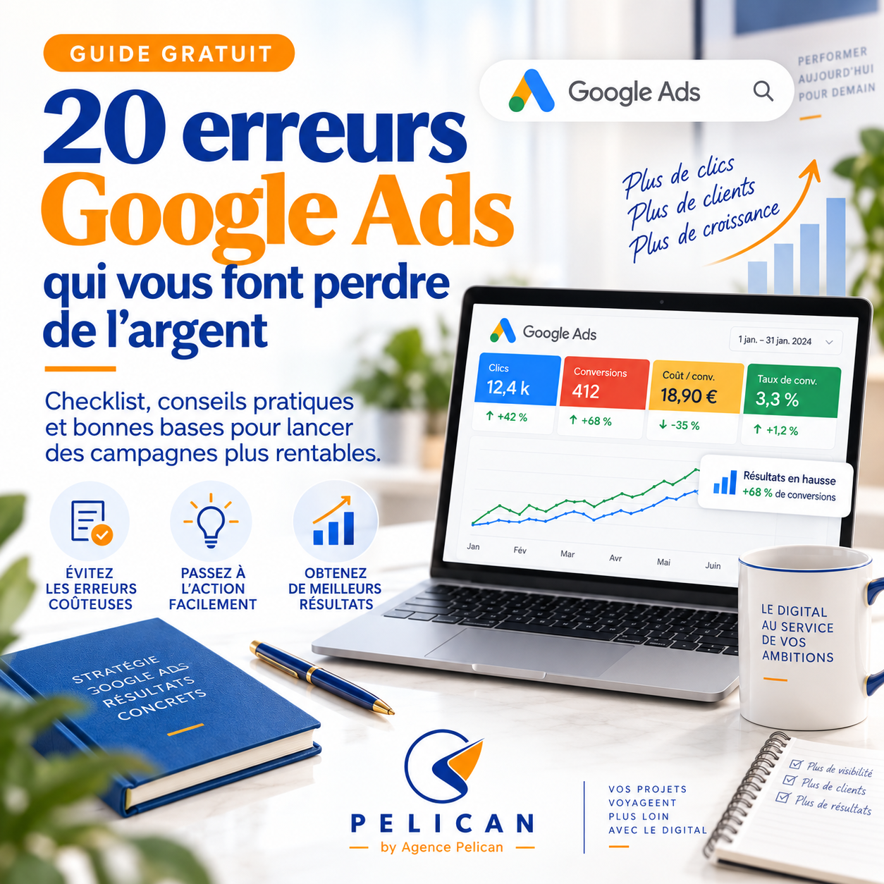Couverture — 20 erreurs Google Ads qui vous font perdre de l’argent