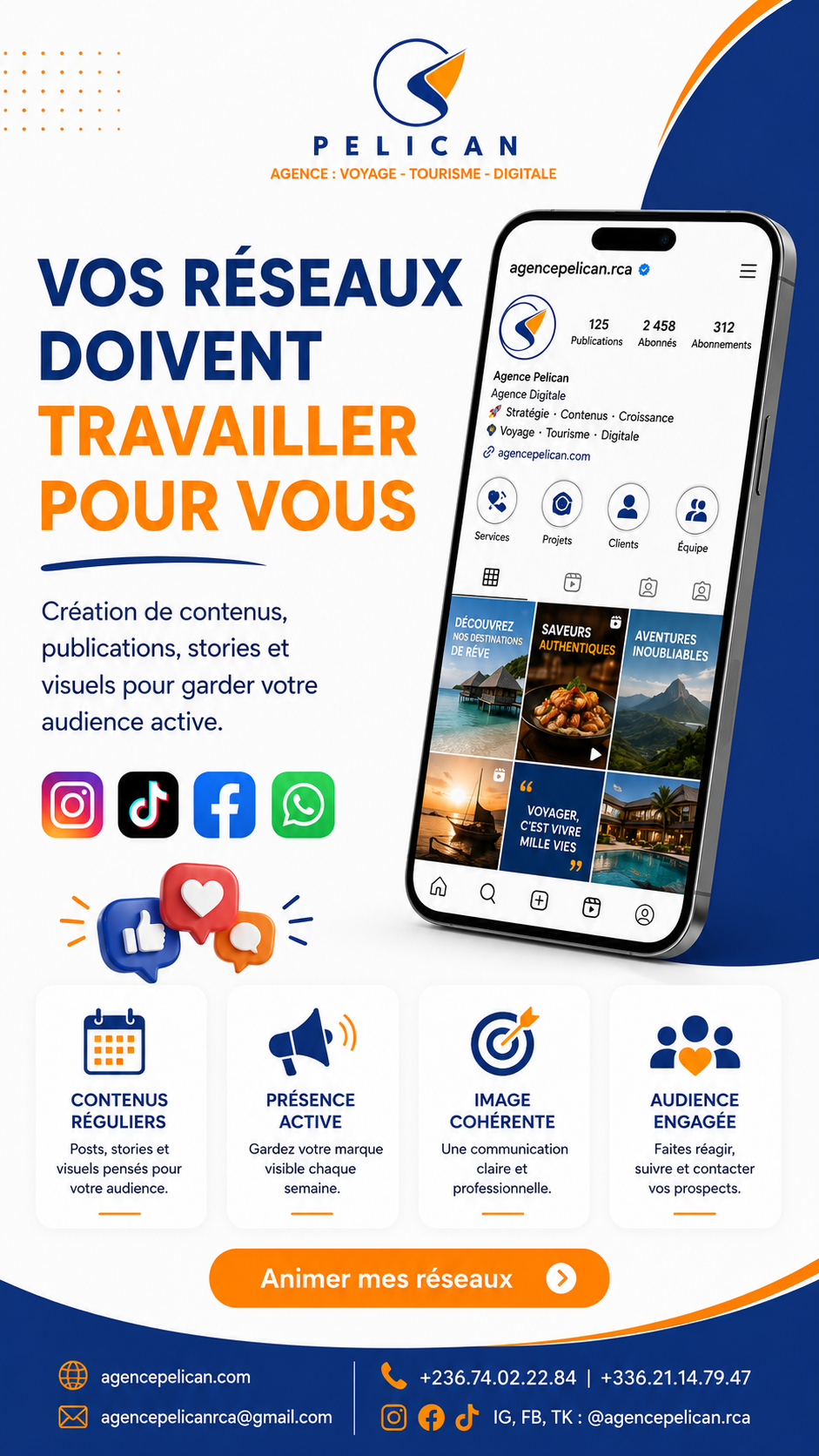 Visuel Pélican pour l'animation des réseaux sociaux
