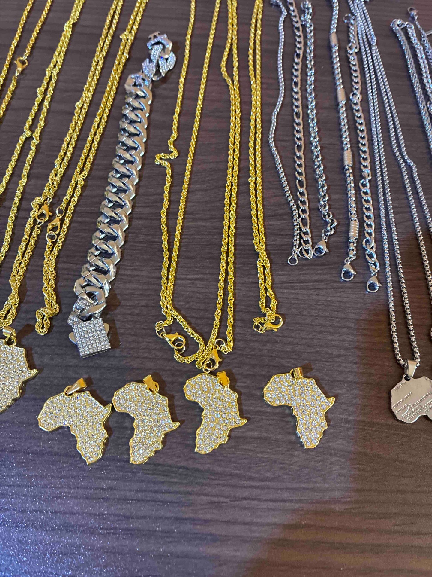 Chaîne Africa pavé — argent