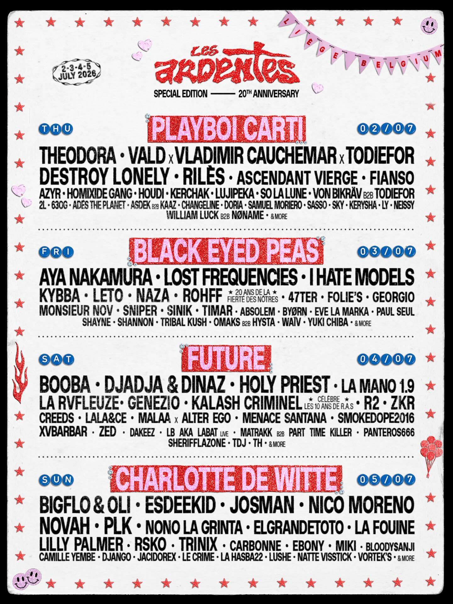 Affiche Les Ardentes — 20 ans